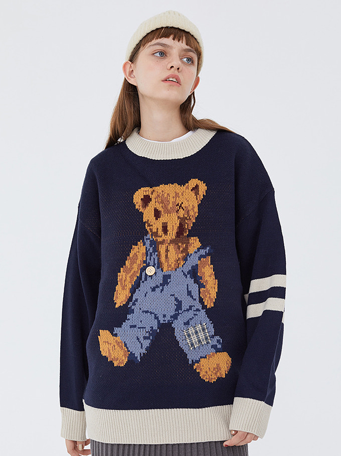 [당일배송]Twin Bear Oversize Knit