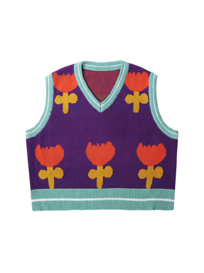 Tori Flower Knit Vest