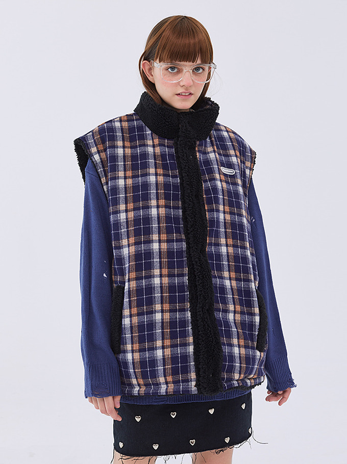 Some Check Wool Vest
