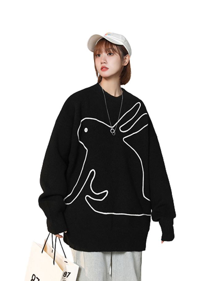 [당일배송]Plon Rabbit Oversize Knit