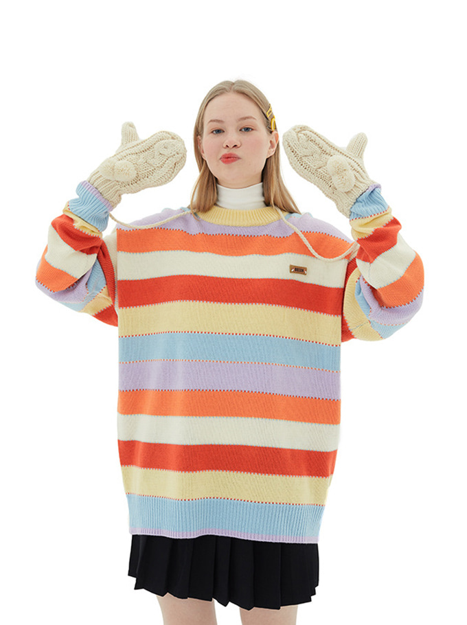 [당일배송] Begin Stripe Oversize Knit