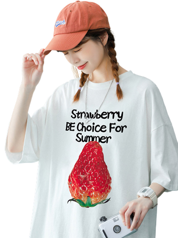 [REFURB]Strawberry Oversize Short Sleeves T