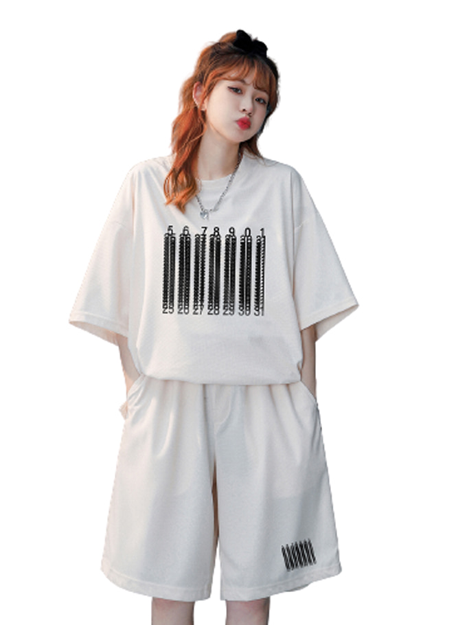 Number Oversize Short Sleeves T + Pants